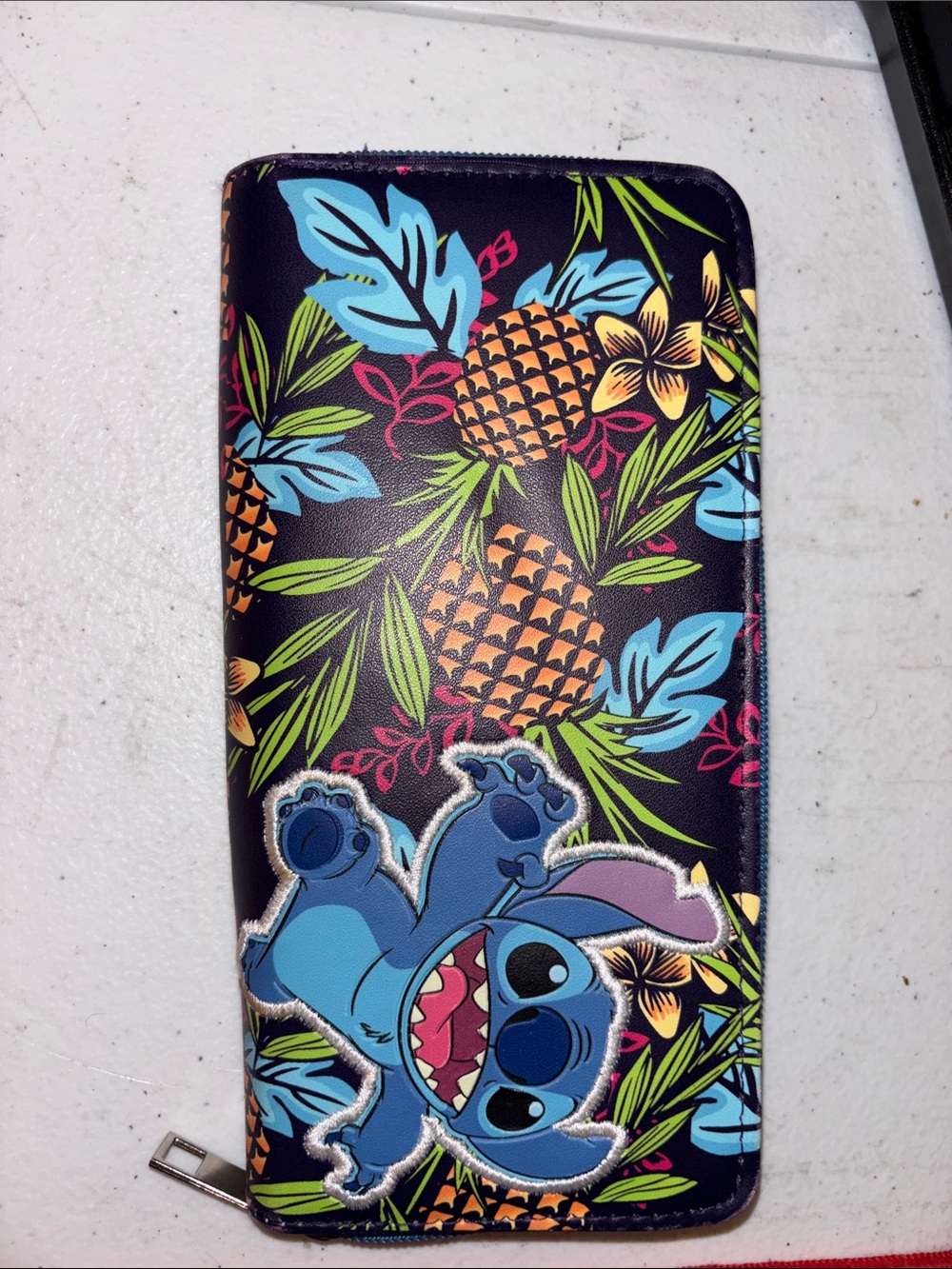 Blue Stitch Tropical Pineapple Phone Wallet Case